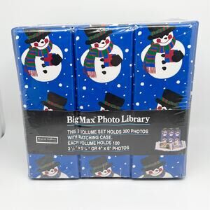 New in Packaging Big Max Photo Library Set of 3 Photo Albums Blue Snowman Print